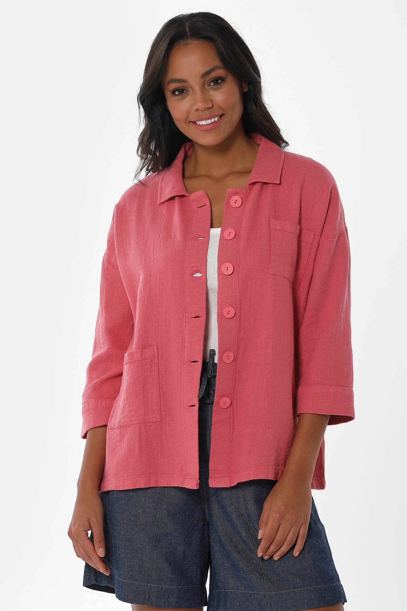 Image of ORGANICATION dames vegan Overhemdblouse Roze