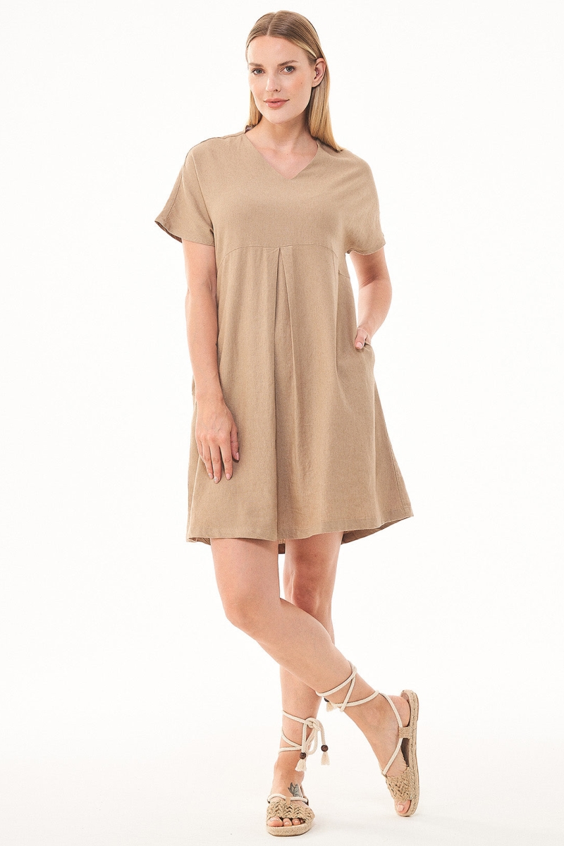ORGANICATION Damen vegan Shiftkleid Beige