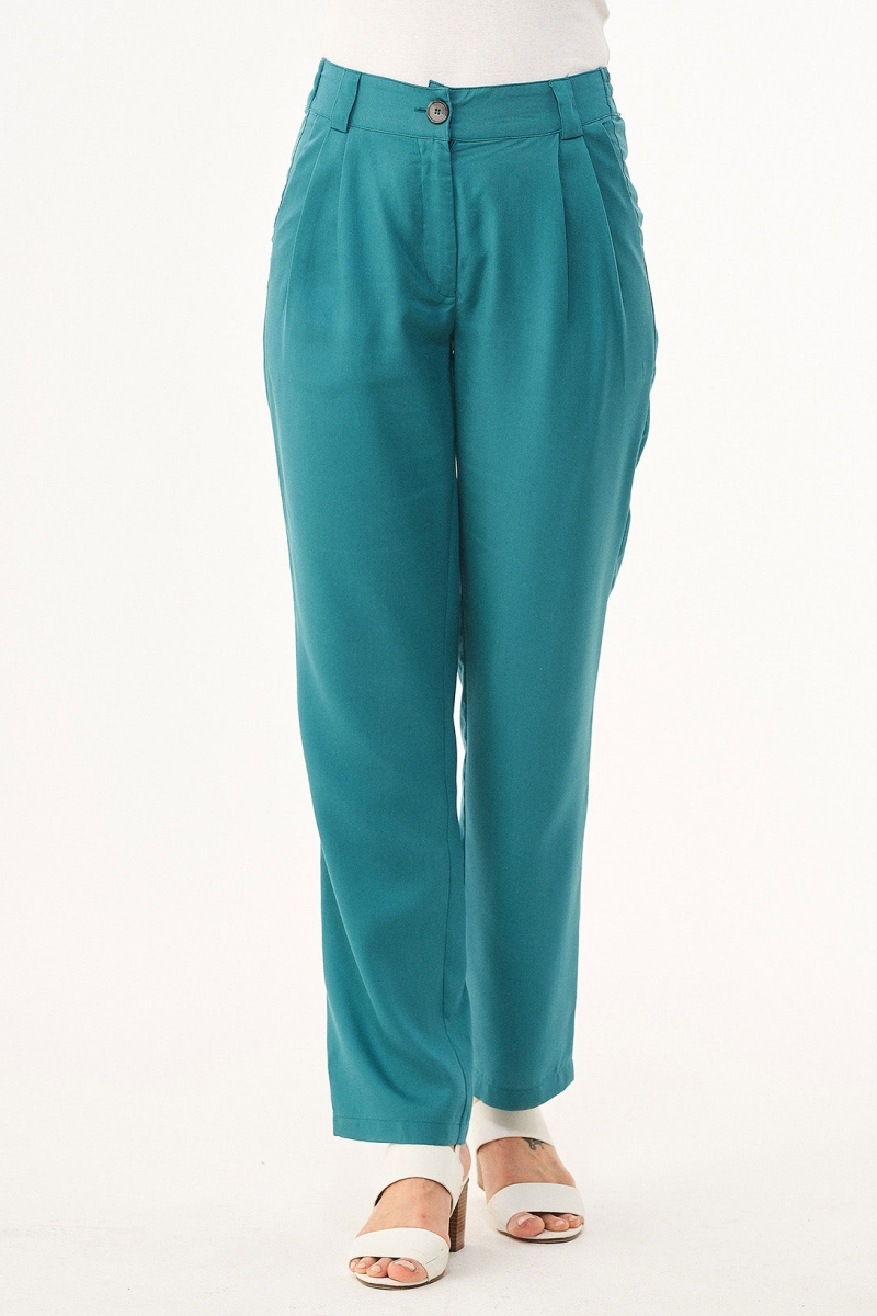 ORGANICATION Damen vegan Chino-Hose PetrolgrÃ¼n