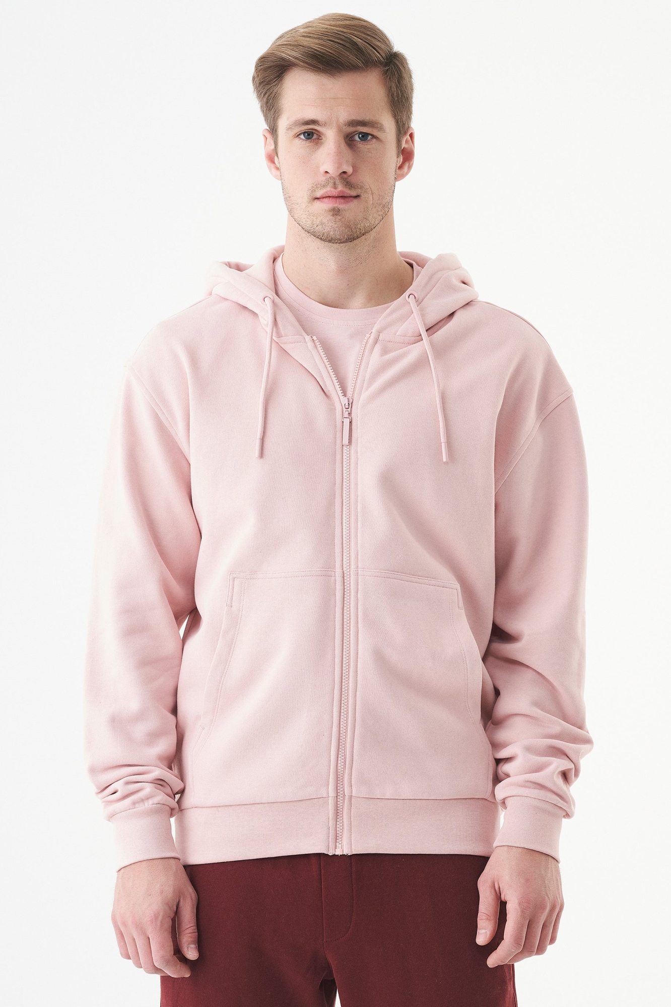 ORGANICATION Herren vegan Unisex Zip Up Hoodie Junda Altrosa