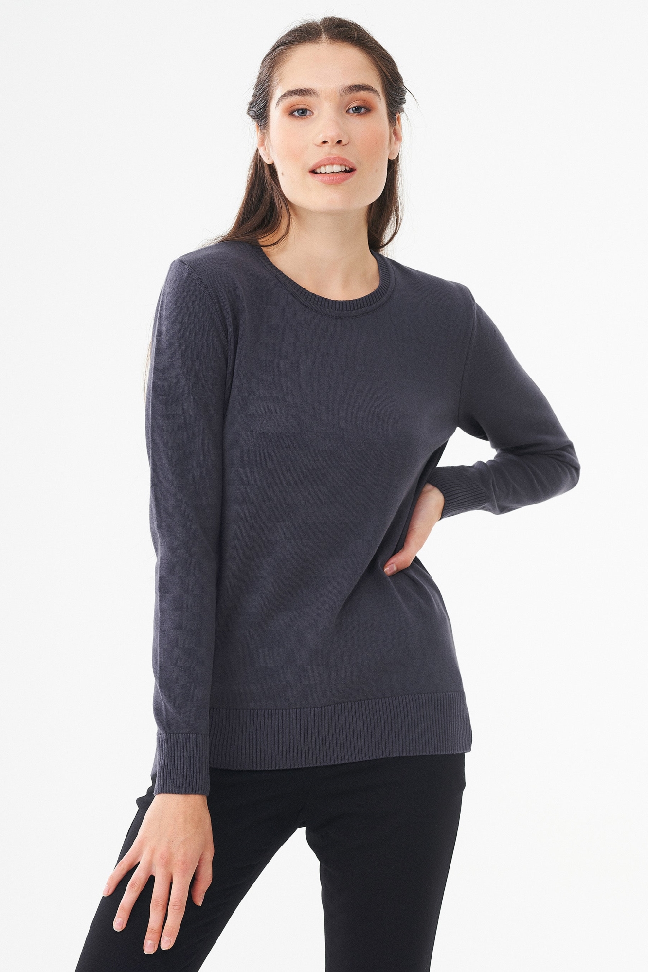 ORGANICATION Damen vegan Pullover Dunkelgrau