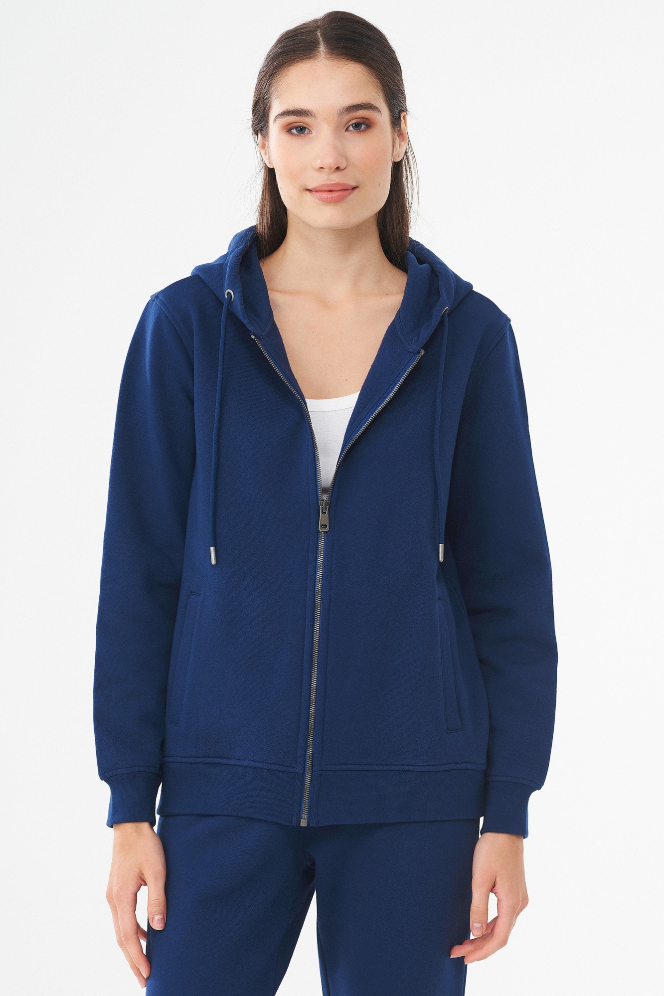 ORGANICATION Damen vegan Sweatjacke Navy Blau