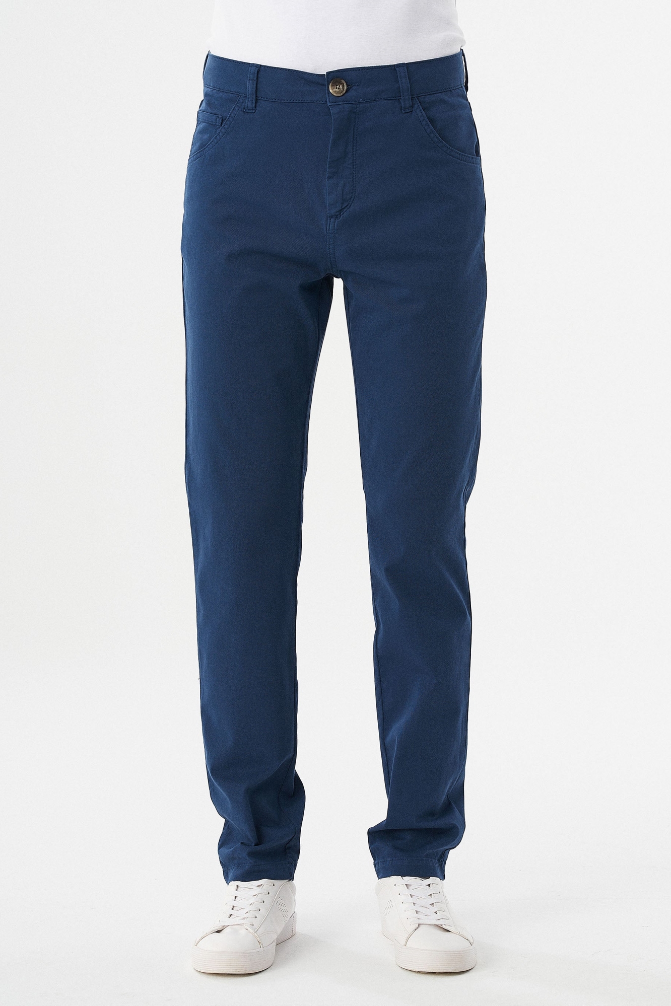 Image of ORGANICATION mannen vegan Five-Pocket Broek Navy