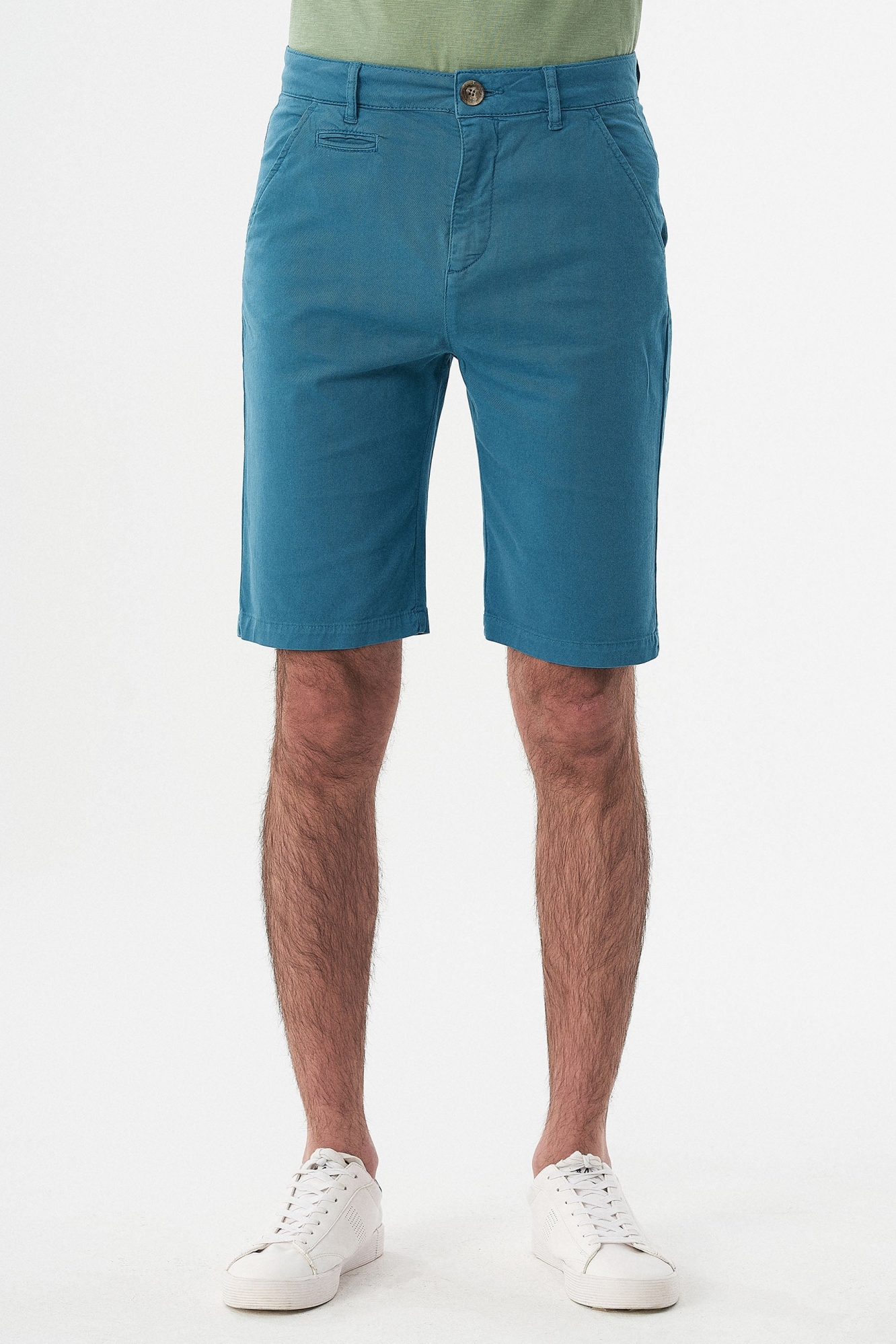 ORGANICATION Herren vegan Chino-Shorts Aus Bio-Baumwolle Blau