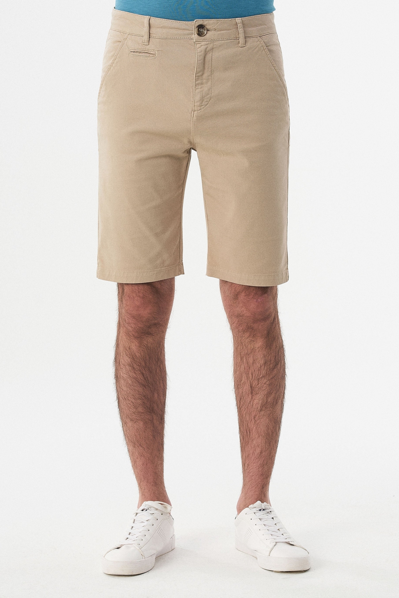 Image of ORGANICATION mannen vegan Chino Shorts Biologisch Katoen Beige