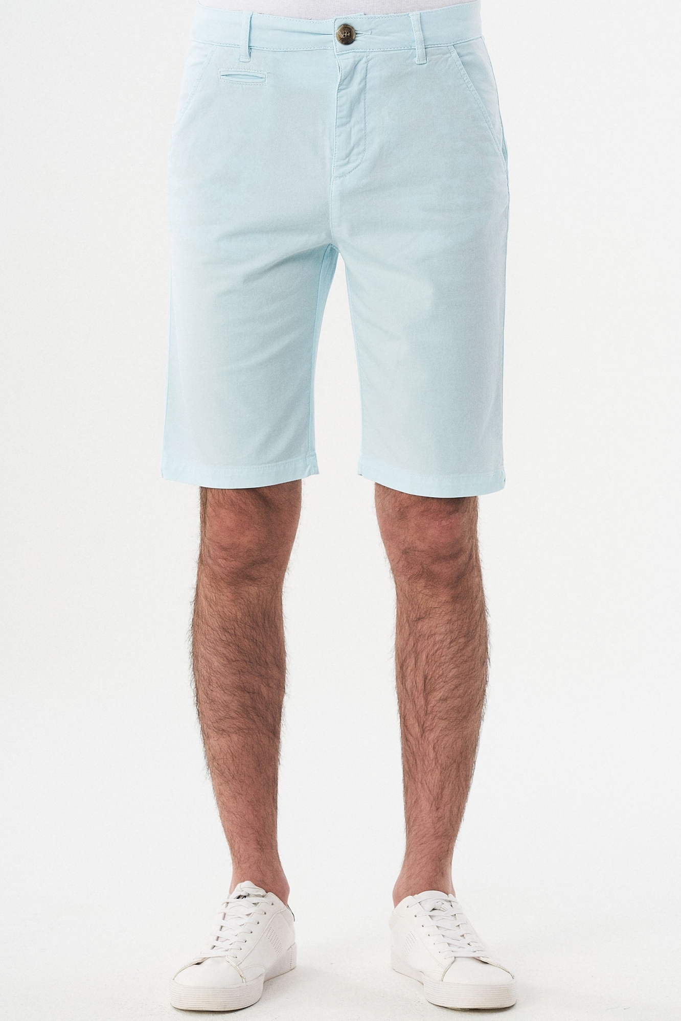 60226 - Herren vegan Chino-Shorts Aus Bio-Baumwolle Hellblau
