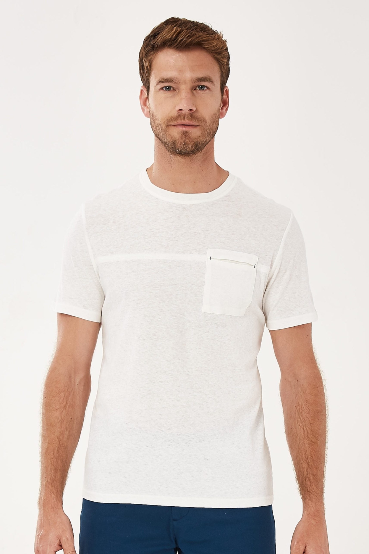 ORGANICATION men vegan T-Shirt Chest Pocket White