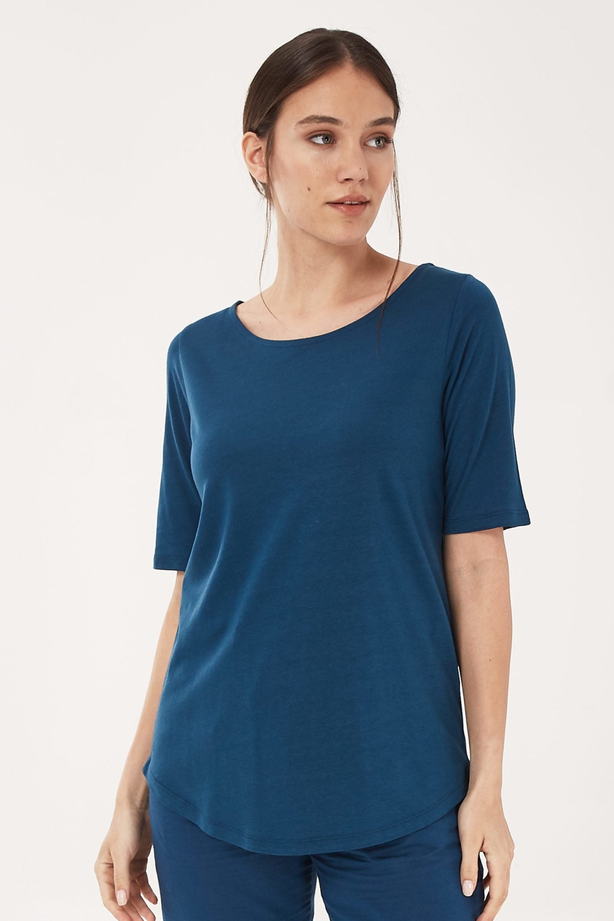 ORGANICATION womens vegan T-Shirt Half Sleeves Navy