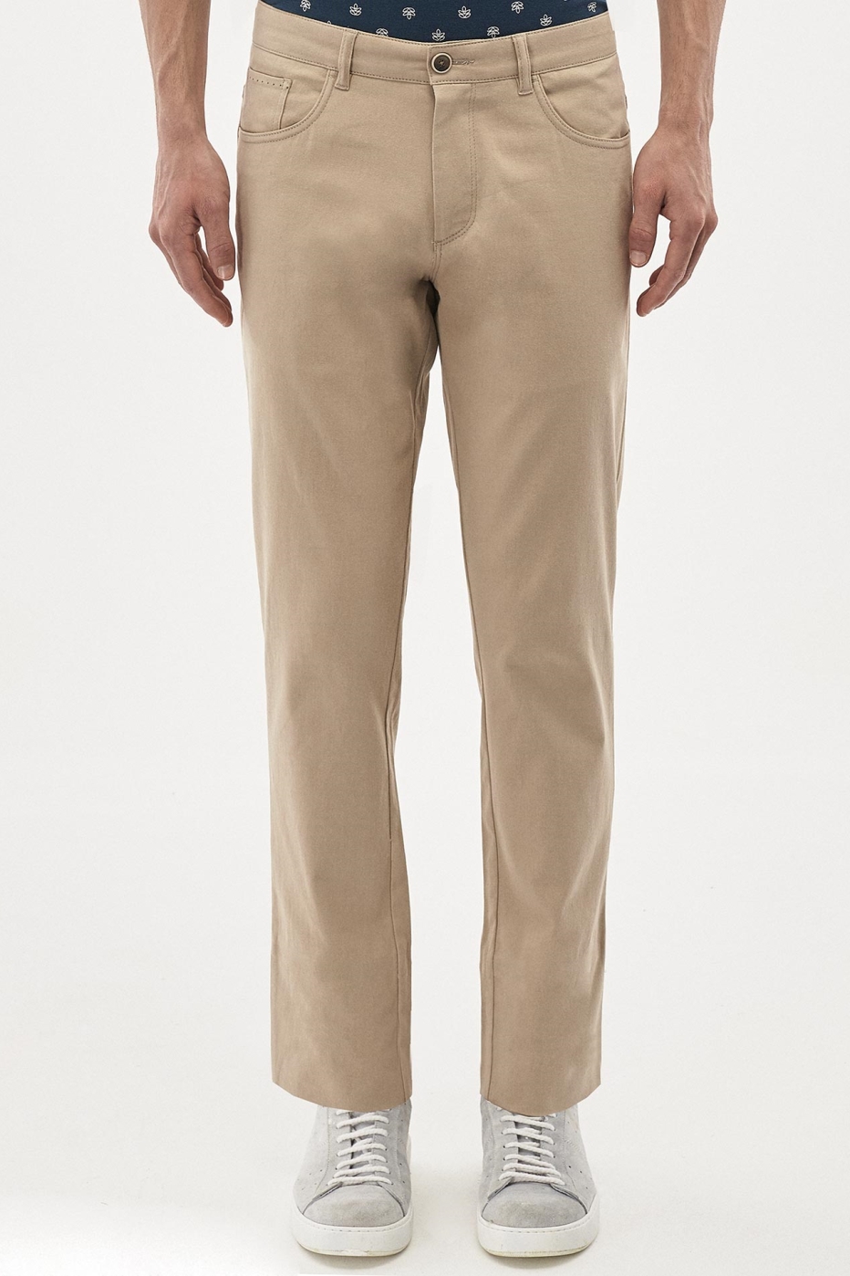 Image of ORGANICATION mannen vegan Casual Broek Beige Spandex Mix