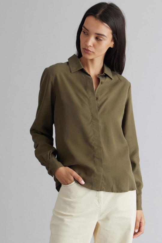 KOMODO Damen vegan Kenji Bluse Khaki