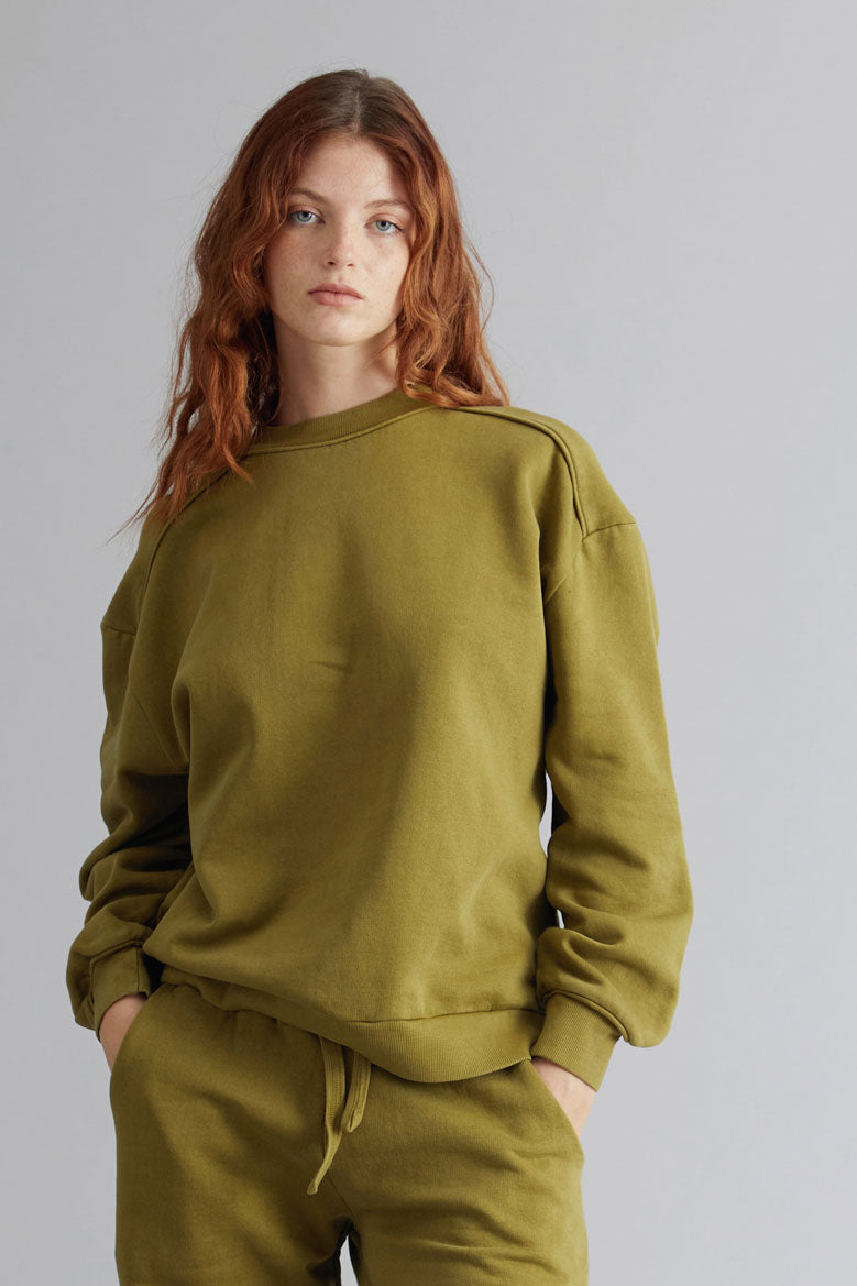 KOMODO Damen vegan Nayla Sweatshirt OlivgrÃ¼n