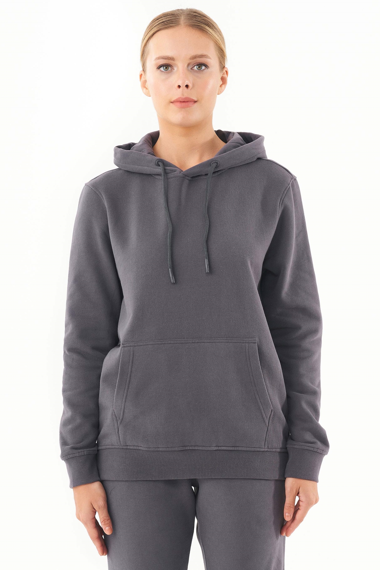ORGANICATION Damen vegan Soft-Touch-Hoodie Asphalt
