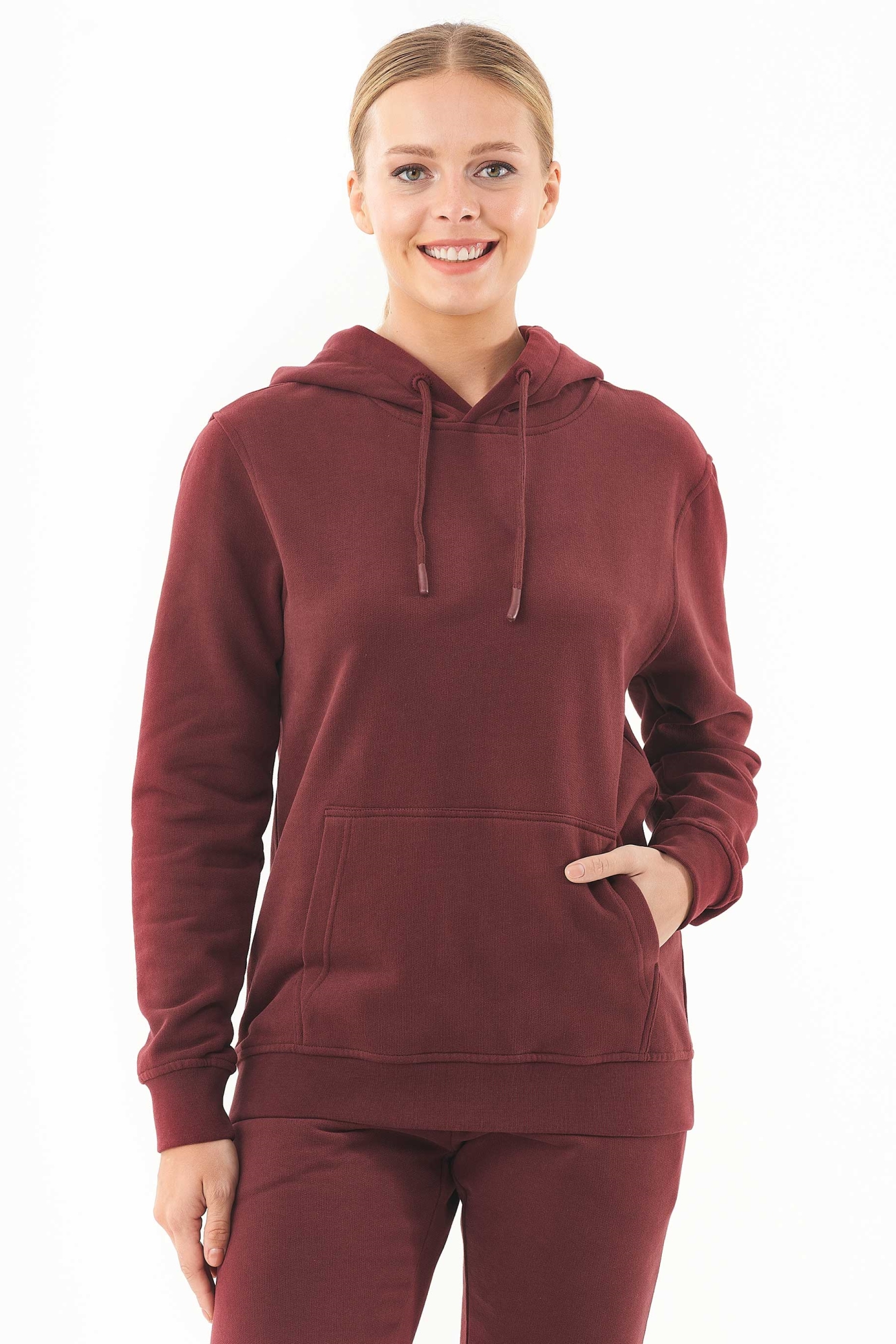 ORGANICATION Damen vegan Soft-Touch-Hoodie Burgund
