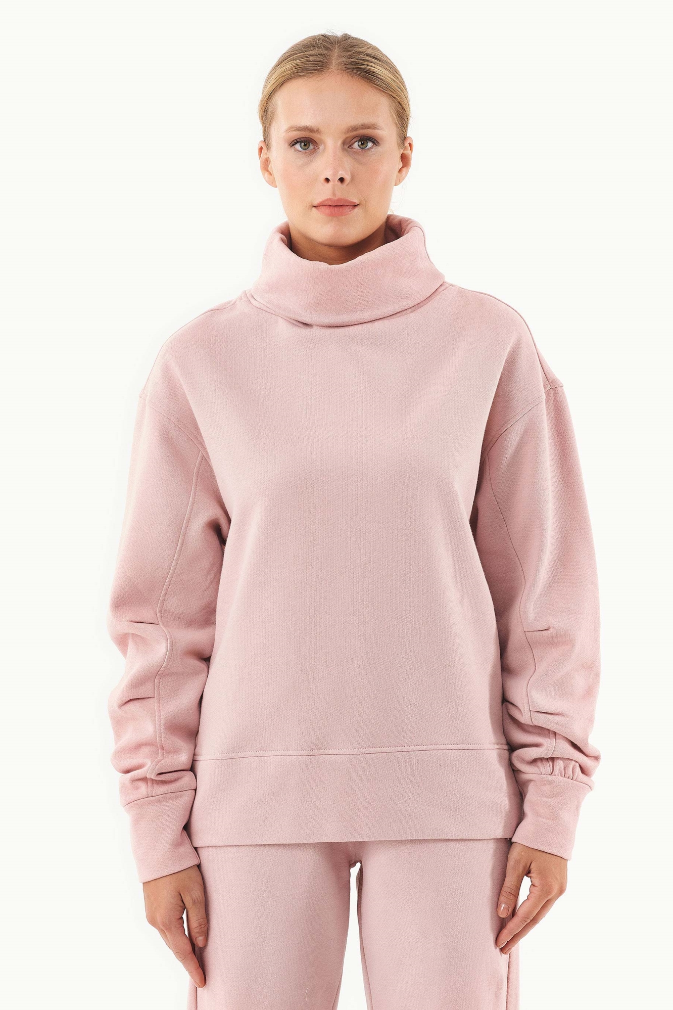 ORGANICATION Damen vegan Pullover Rollkragen Aus Bio-Baumwolle Rosa