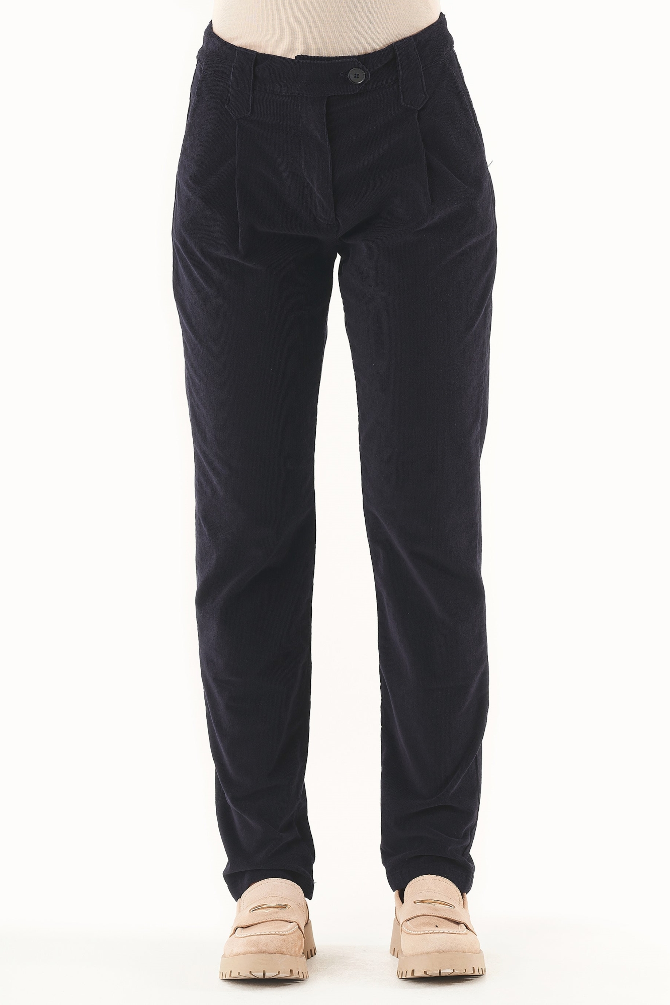 ORGANICATION Damen vegan Cordhose Aus Bio-Baumwolle Navy