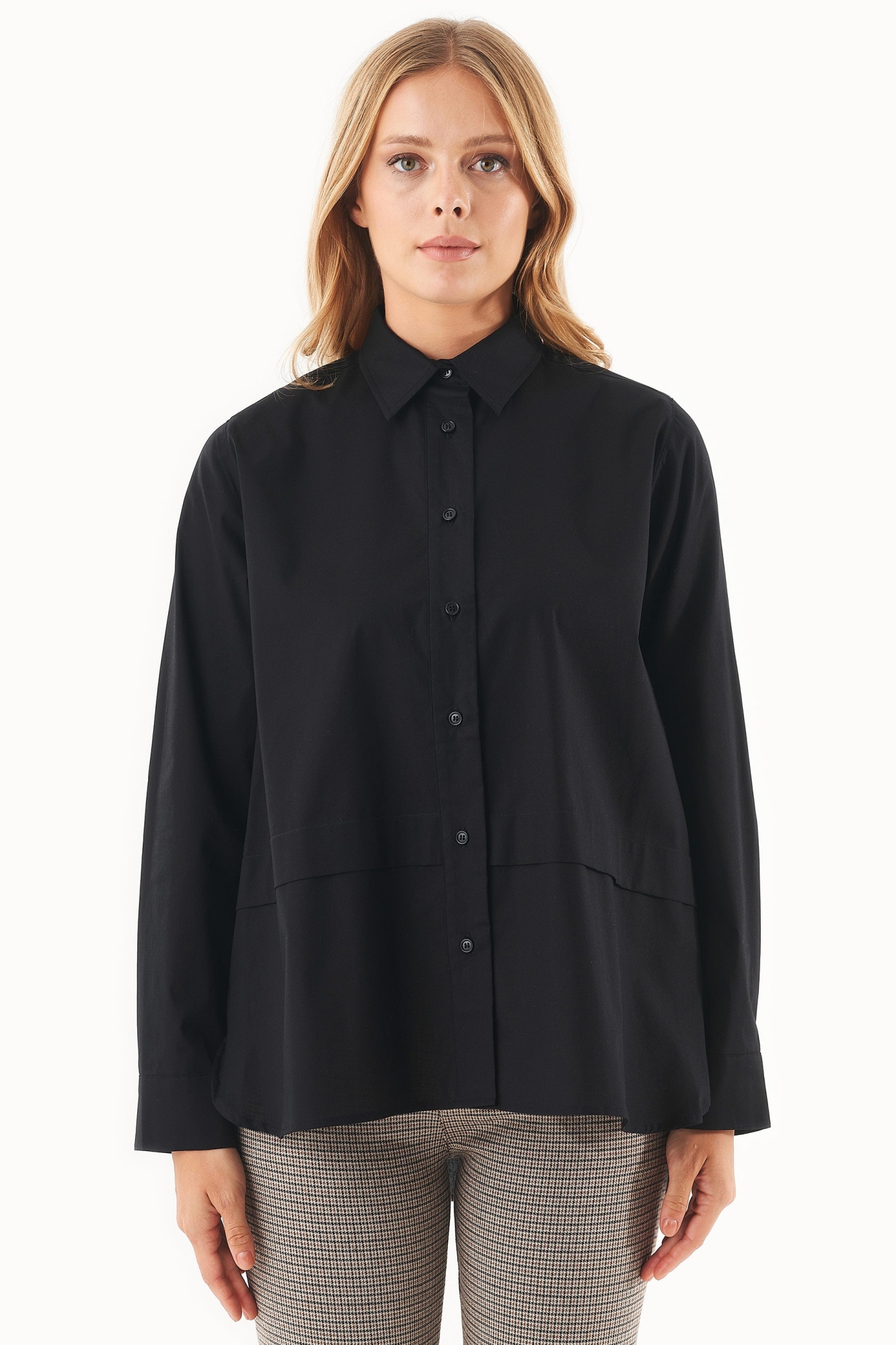 ORGANICATION Damen vegan Hemdbluse Bio-Baumwolle Schwarz