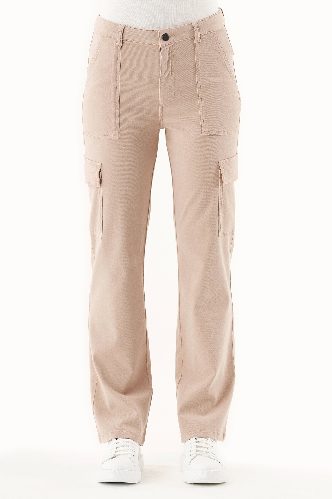 ORGANICATION Damen vegan Cargohose Tencel Bio-Baumwolle Beige