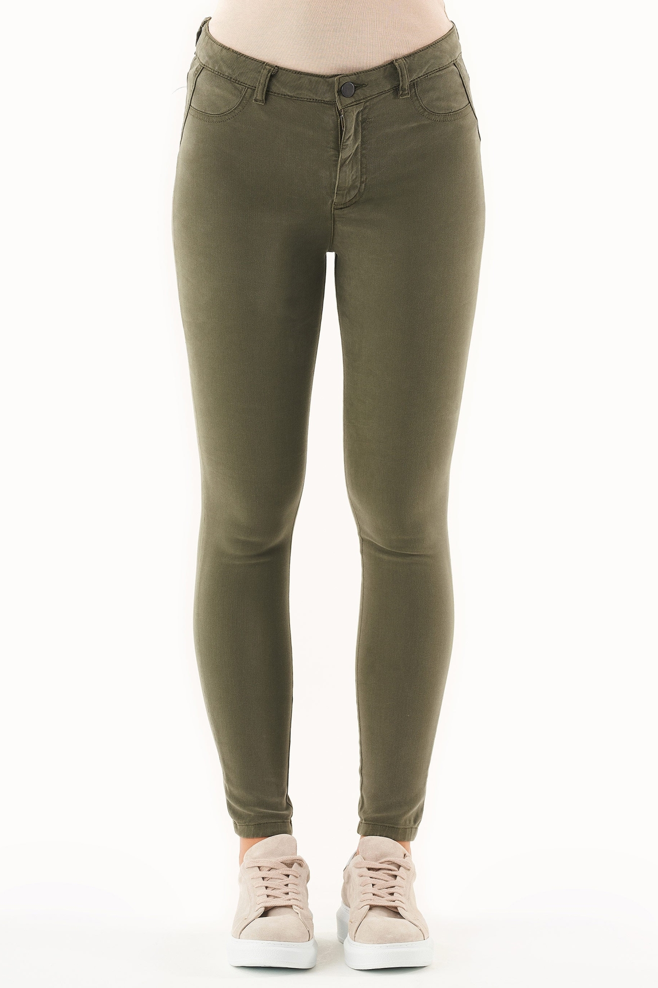 ORGANICATION Damen vegan Hose Tencel Bio-Baumwolle Oliv