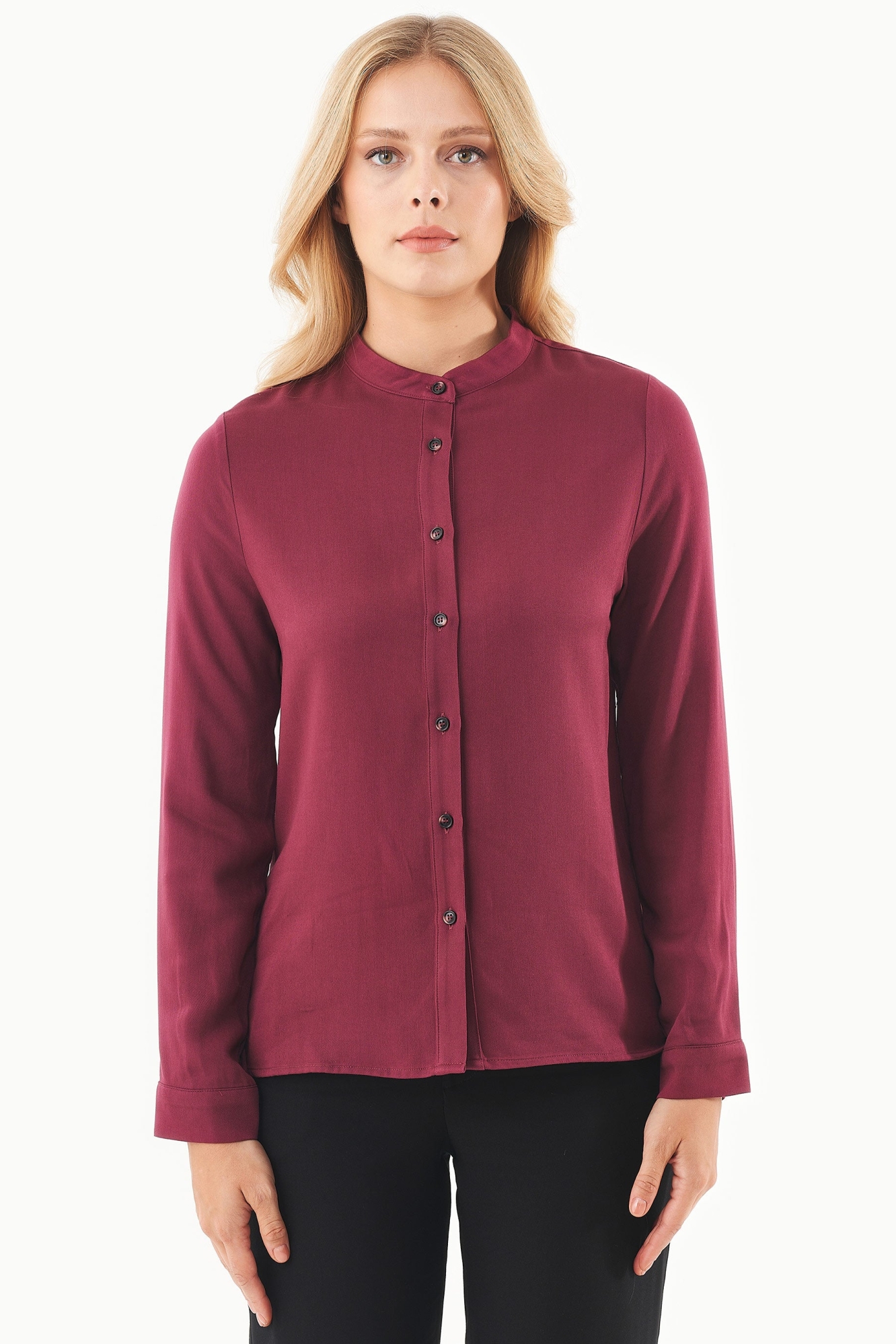Image of ORGANICATION dames vegan Blouse Ecovero Wine