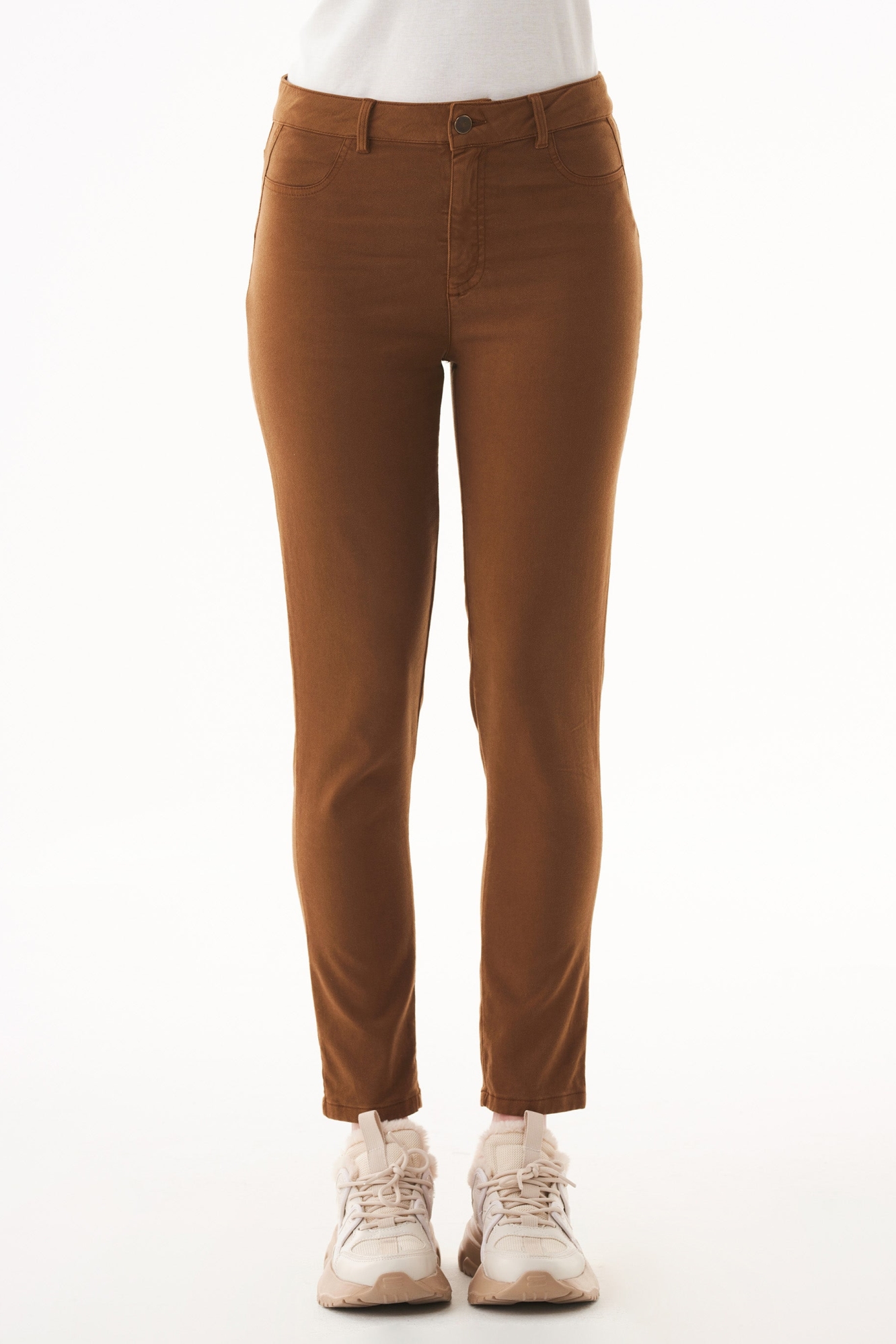 ORGANICATION Damen vegan Hose Tencel Bio-Baumwolle Braun