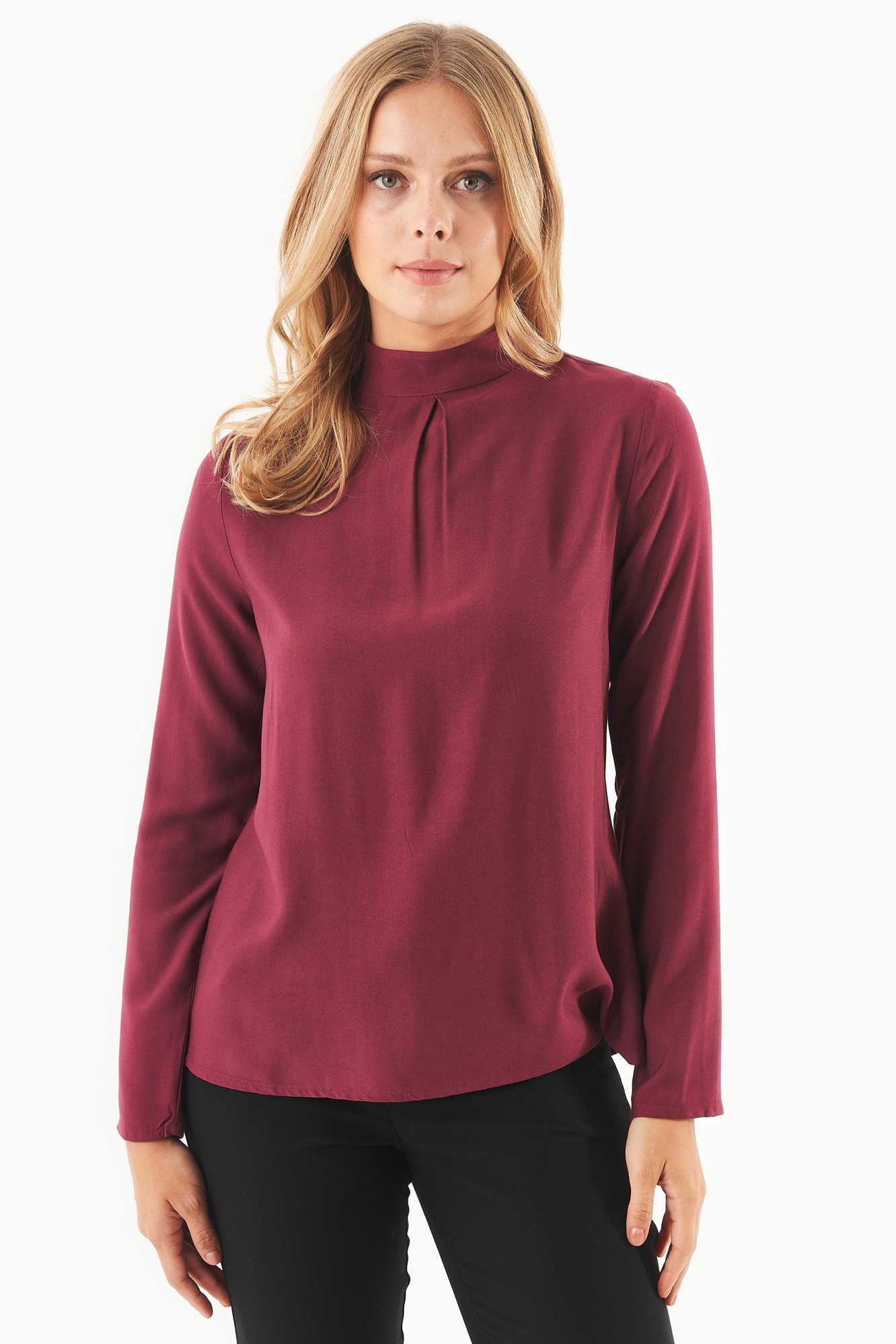 ORGANICATION Damen vegan Bluse Ecovero Wein
