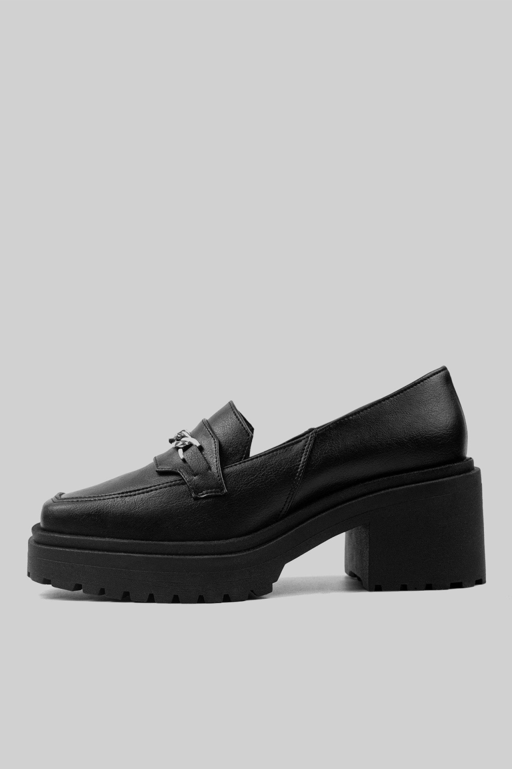 Image of BOHEMA dames vegan Squared Chunky Loafers Zwart