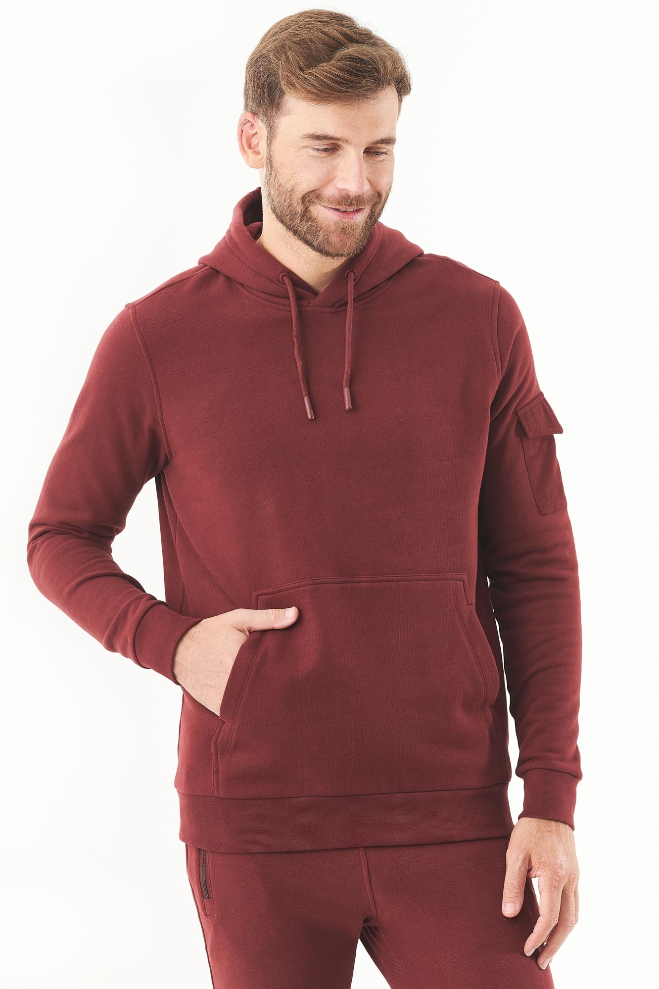 ORGANICATION Herren vegan Soft Touch Sweat Hoodie Bordeaux
