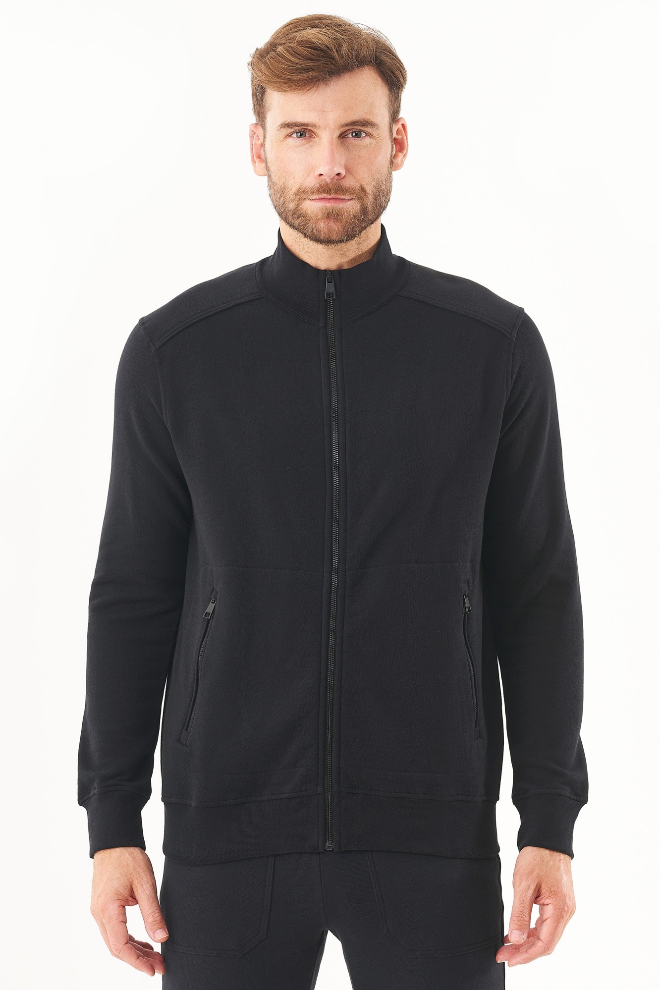 ORGANICATION Herren vegan Soft Touch Sweat Jacke Schwarz
