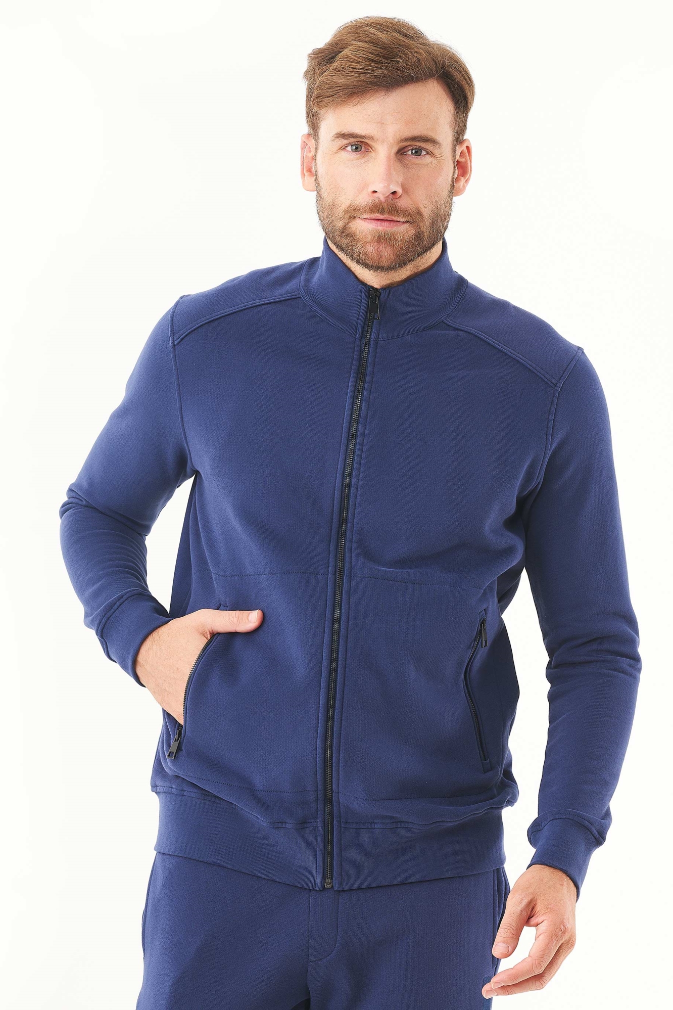 ORGANICATION Herren vegan Soft Touch Sweat Jacke Navy