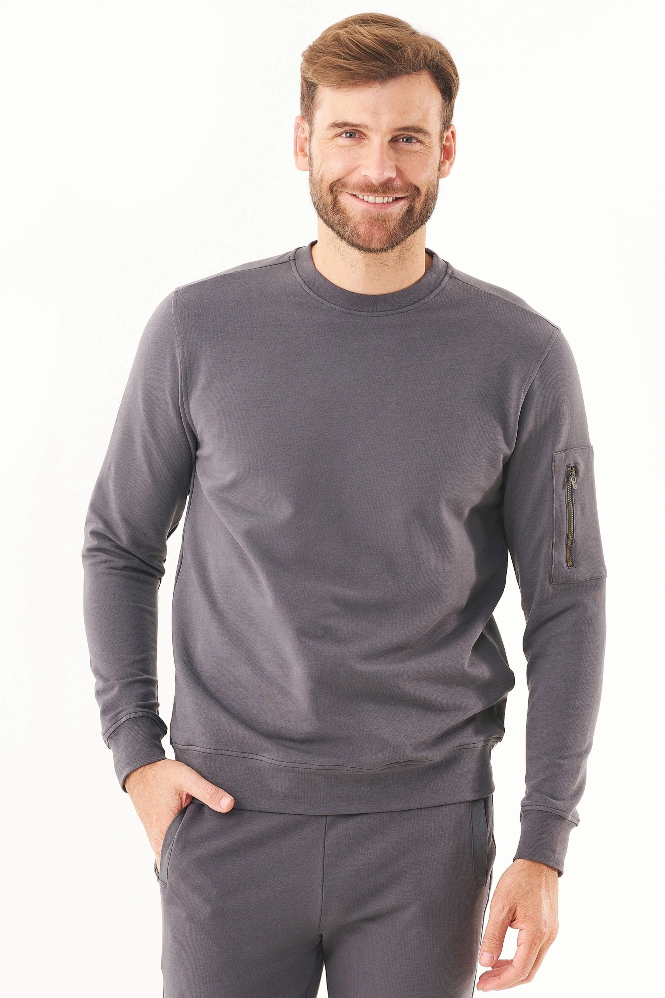 ORGANICATION Herren vegan Sweatshirt Asphalt