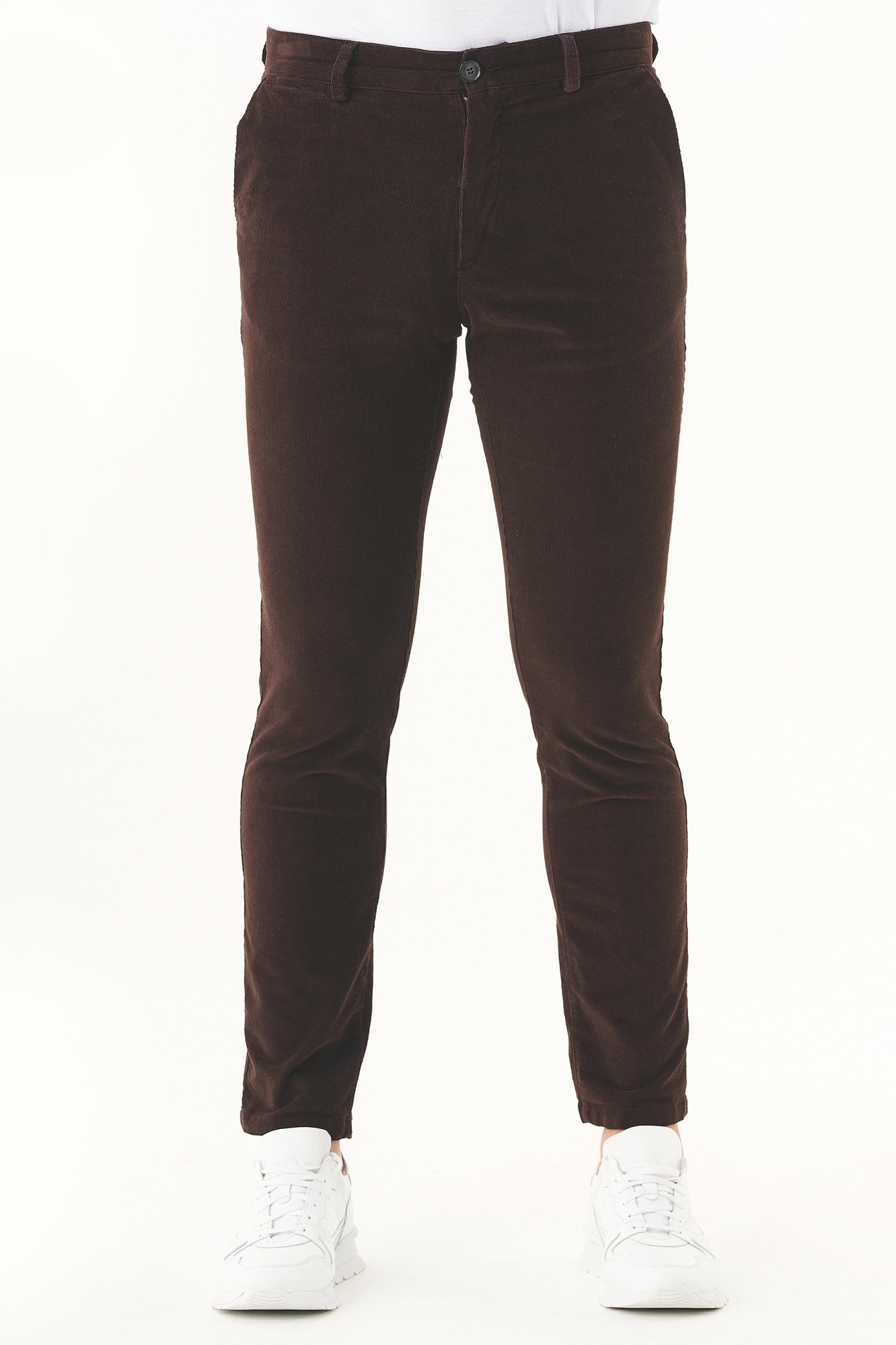 64781 - Herren vegan Kordhose Slim Fit Espresso