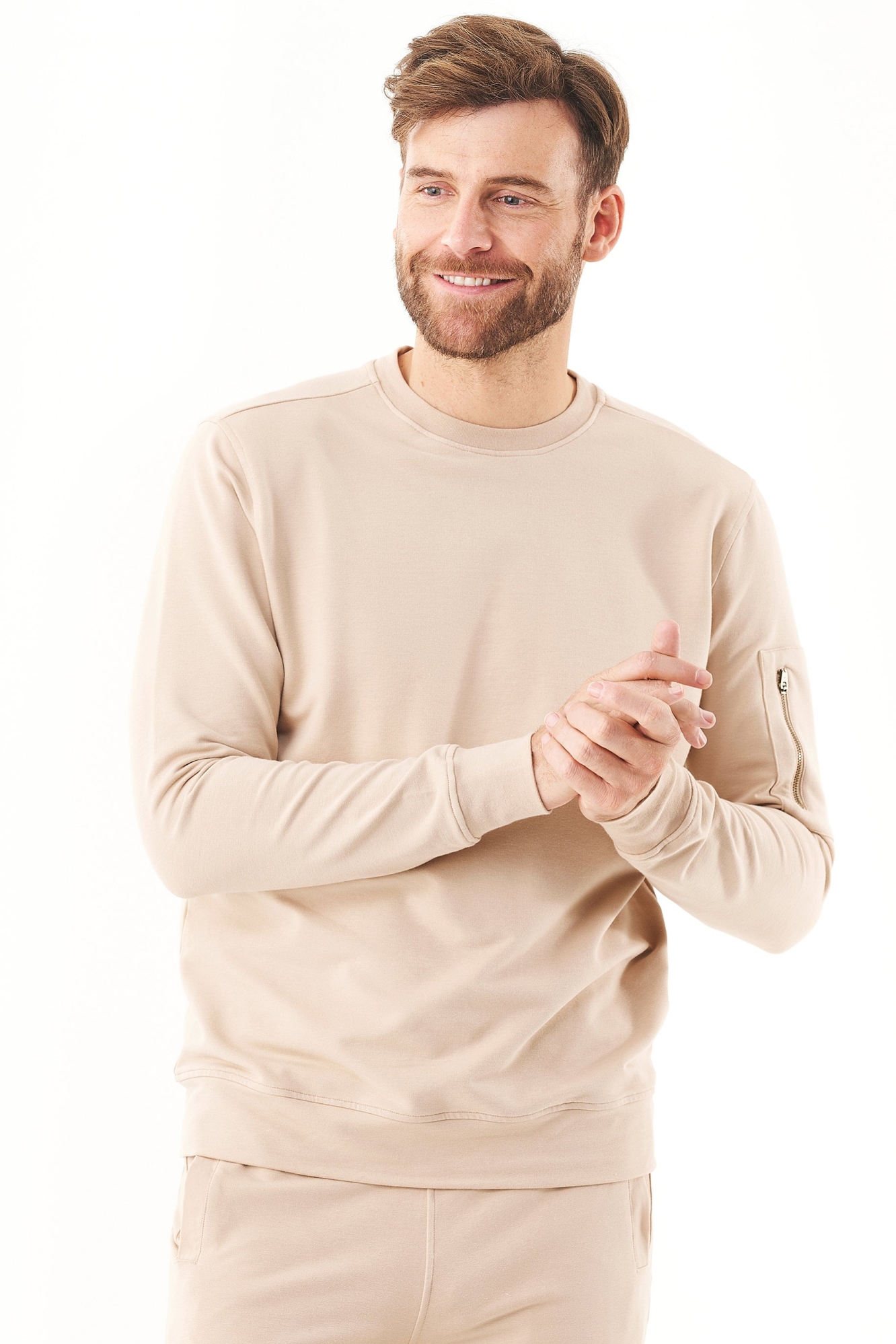 ORGANICATION Herren vegan Sweatshirt Beige