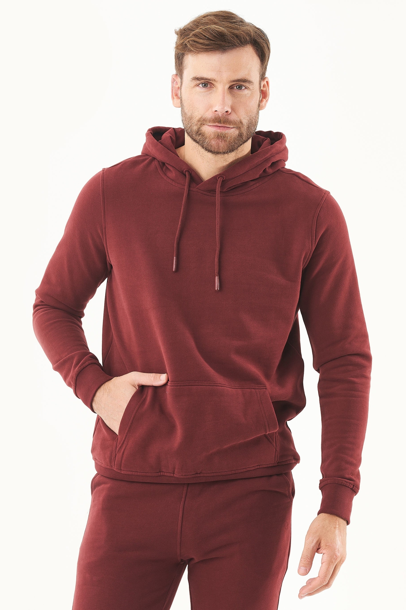 Image of ORGANICATION mannen vegan Hoodie Soft Touch Bordeaux
