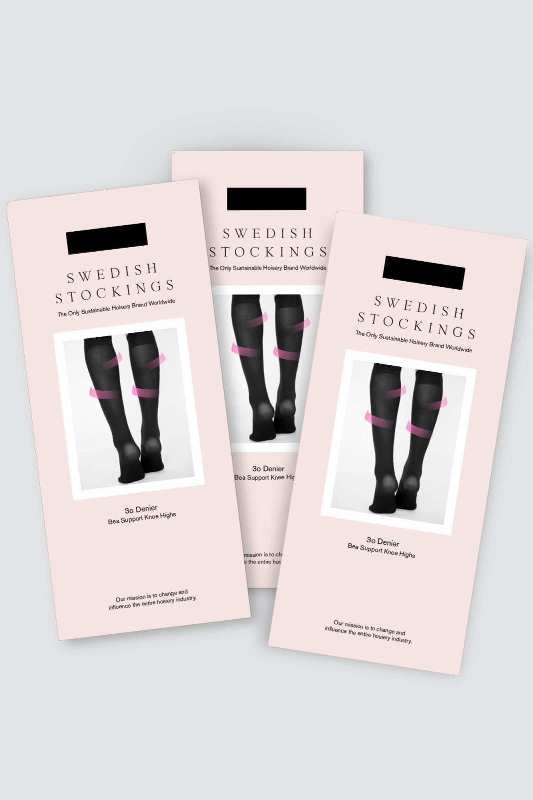 Swedish Stockings unisex vegan StÃ¼tzkniestrÃ¼mpfe Bea 3er Pack Schwarz