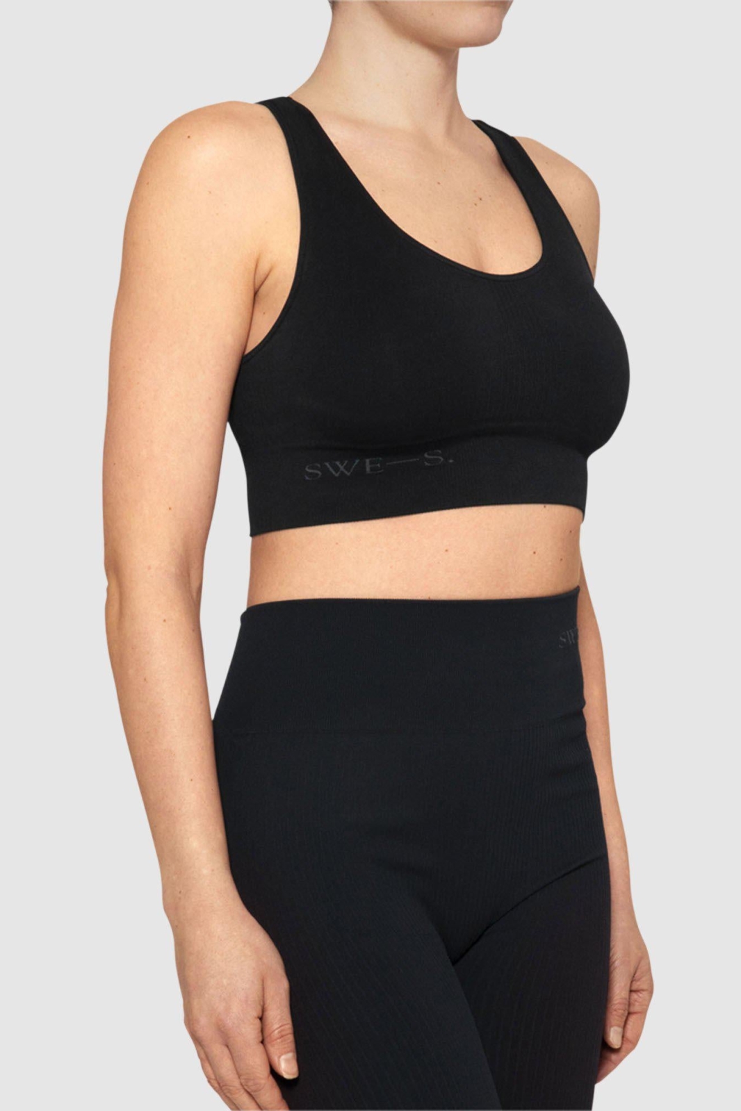 Swedish Stockings womens vegan Wilma Crop Top Black