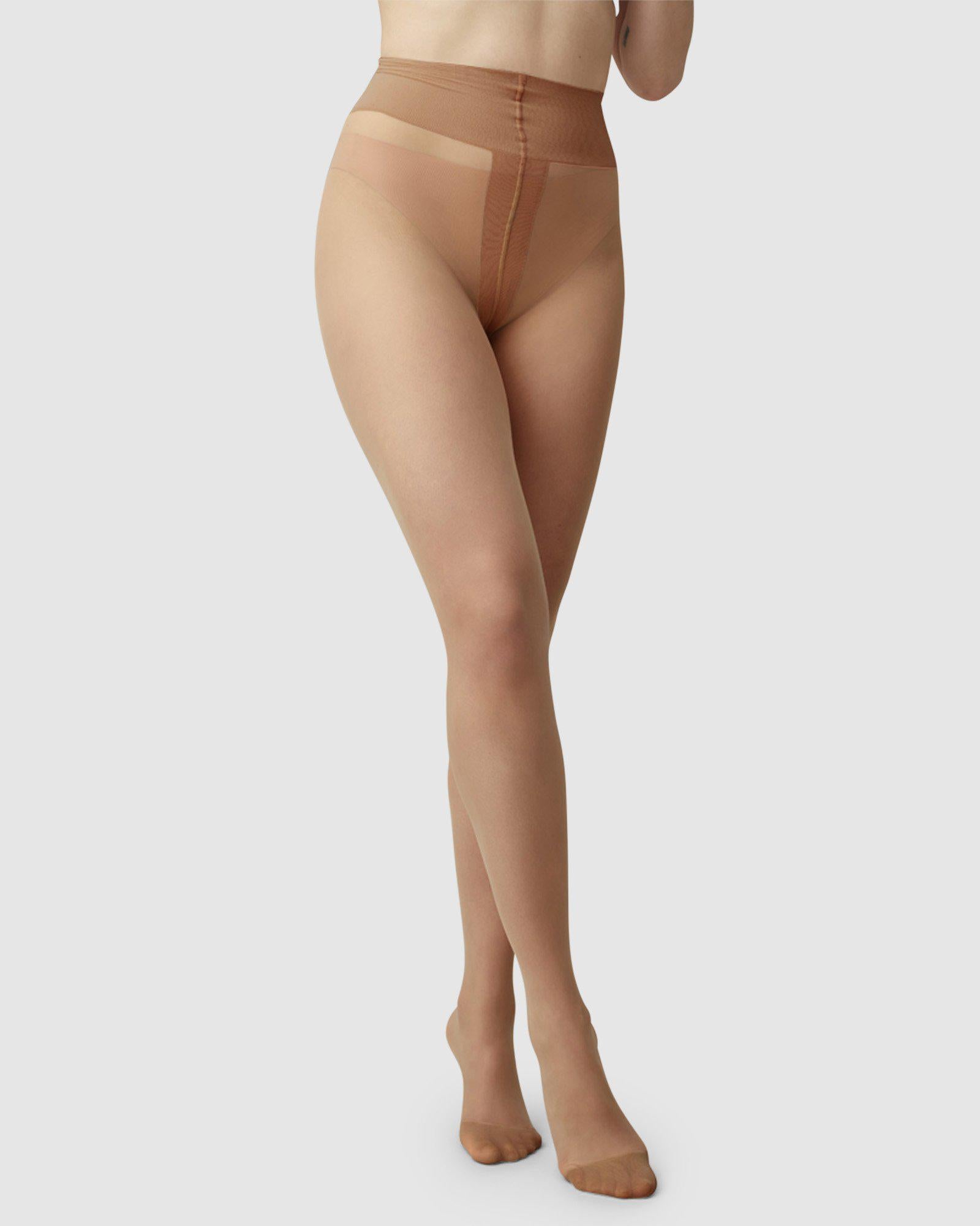 Swedish Stockings womens vegan Malva Ladder Resistant Tights Dark Beige