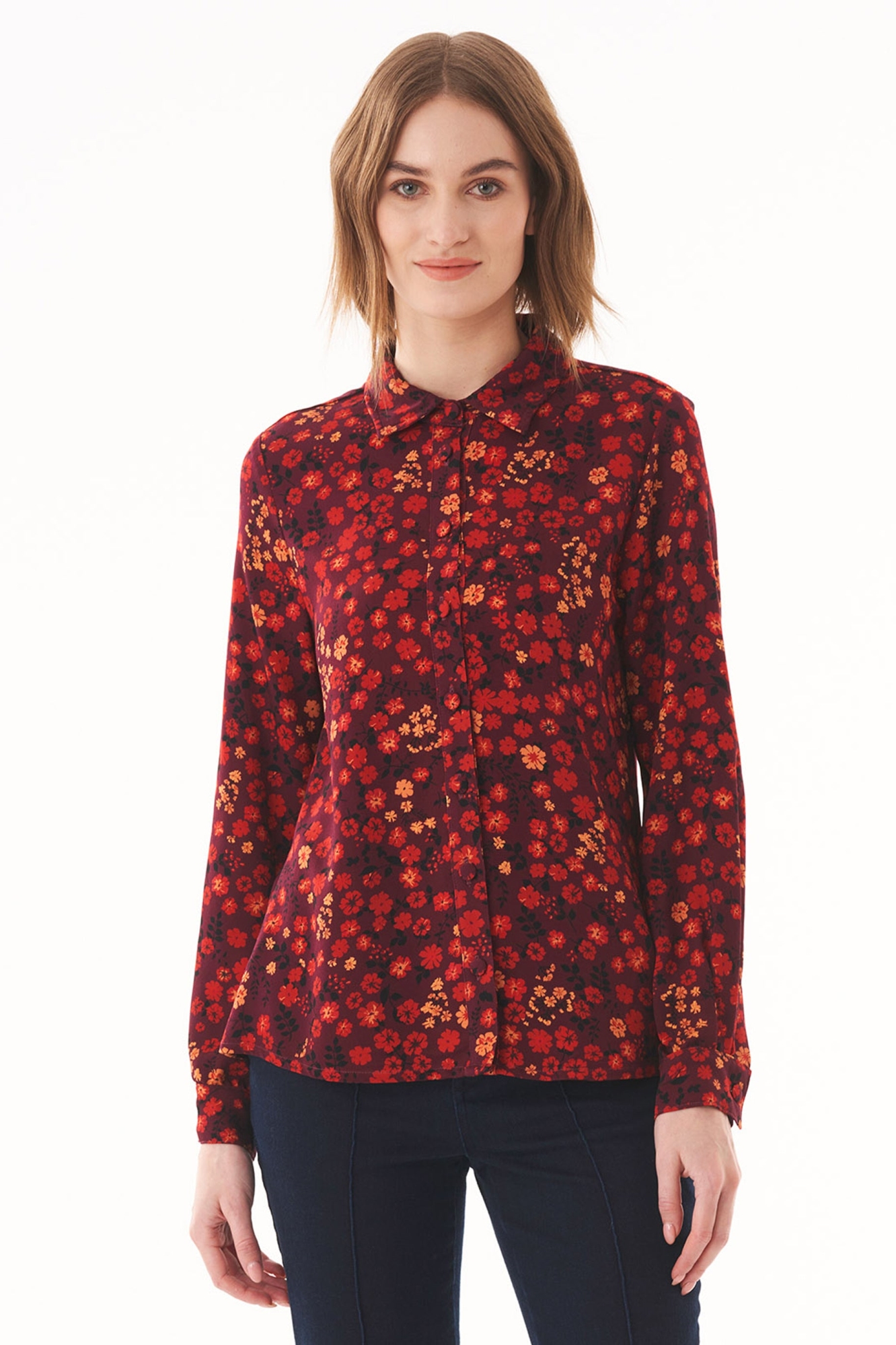 ORGANICATION Damen vegan Bluse Rot