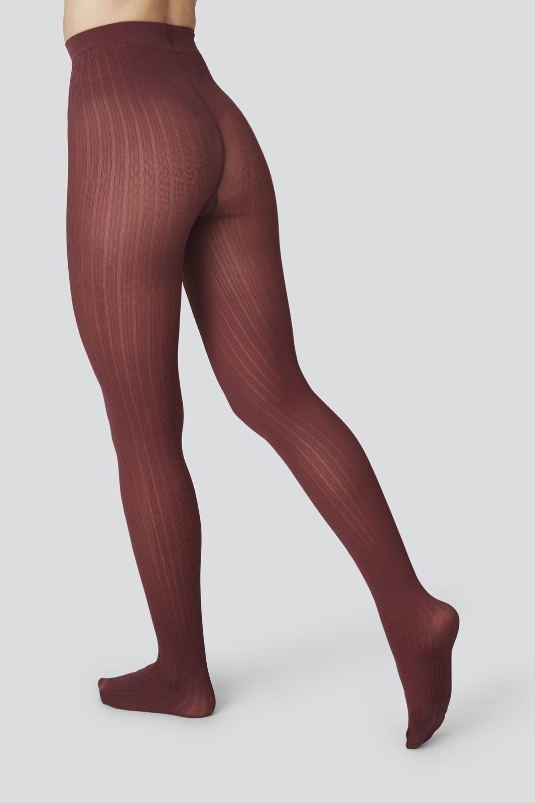 Swedish Stockings womens vegan Alma Rib Tights Wine