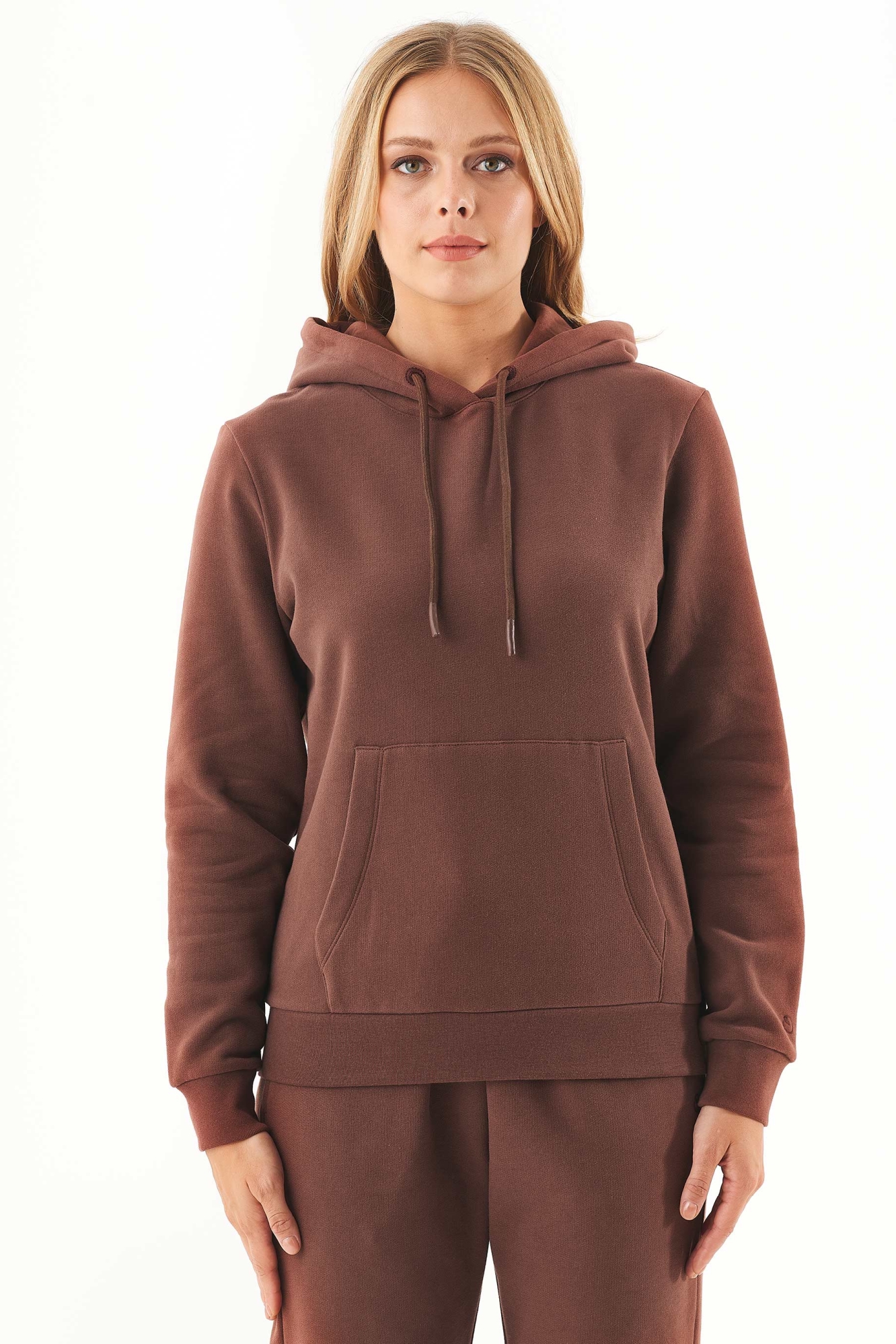 ORGANICATION Damen vegan Hoodie Haree Kaffee