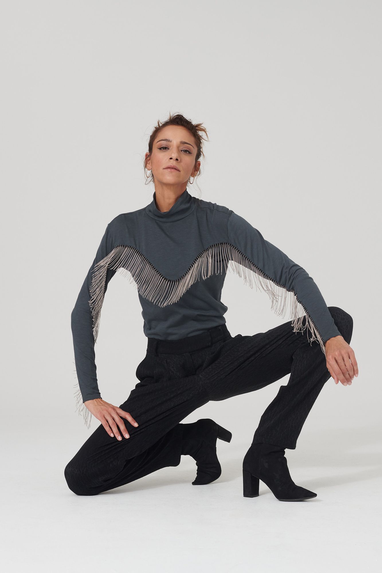 Image of LOVJOI dames vegan Zedkin Grijs Met Lange Mouwen