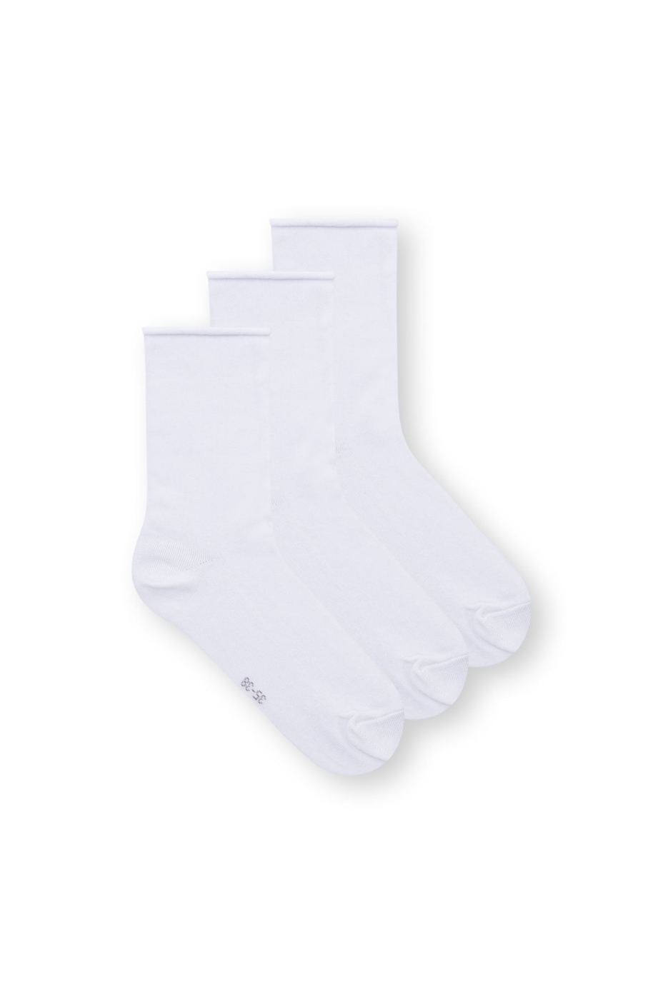 ThokkThokk womens vegan 3 Pack Mid Socks Relax White