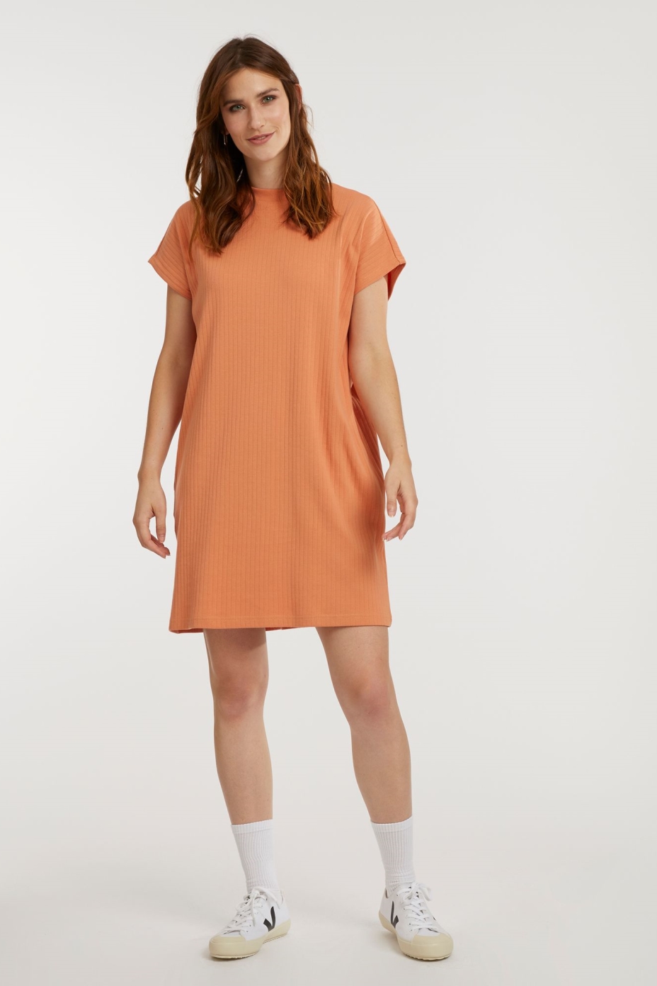 ThokkThokk womens vegan Boxy Shirt Dress Pheasant Orange