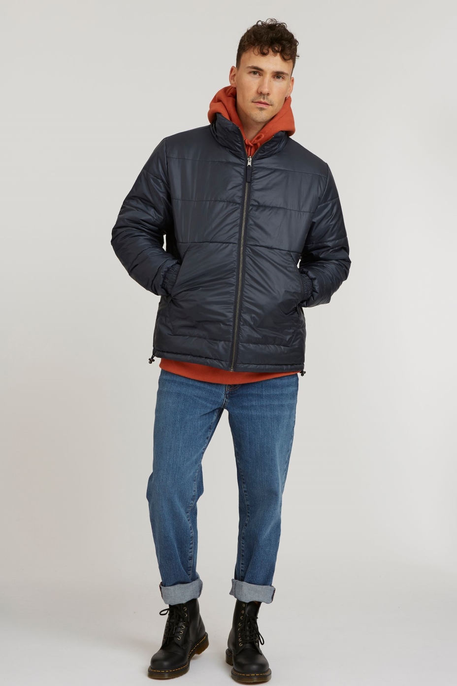 ThokkThokk Herren vegan Wendejacke Dunkelmarine / Zimt