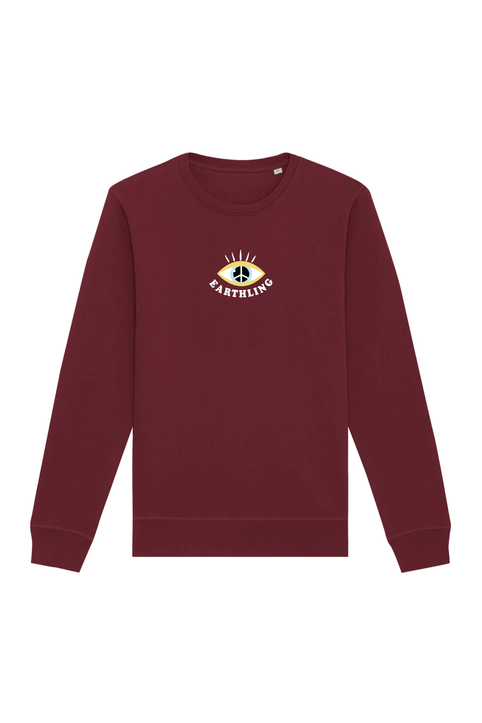 Image of Oat Milk Club dames vegan Sweatshirt Earthling Bordeaux
