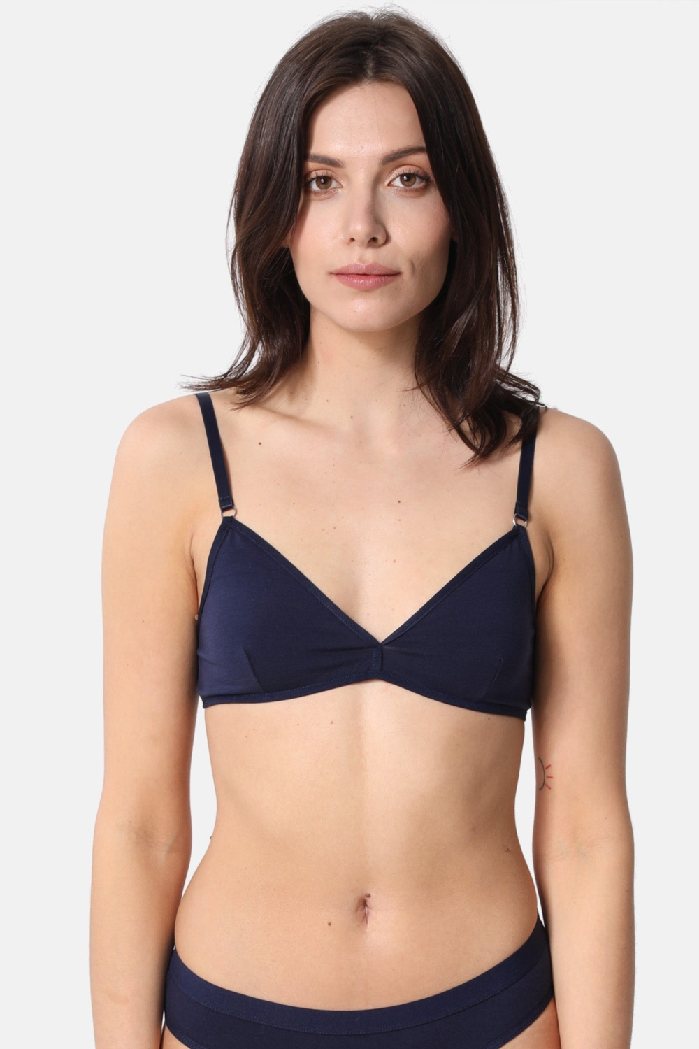 VATTER womens vegan Triangle Bra Fine Frieda Navy