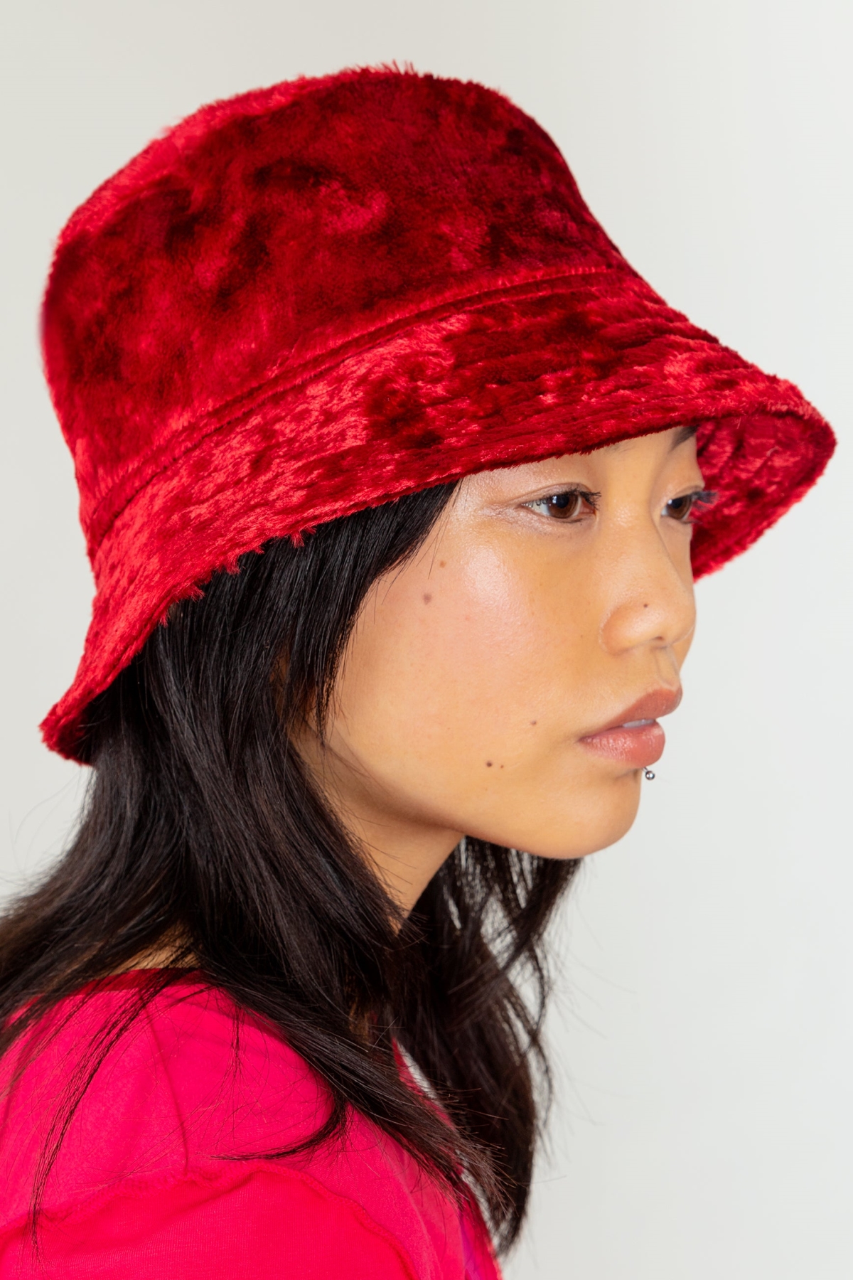 MAHLA Damen vegan Bucket Hat Rubinrot