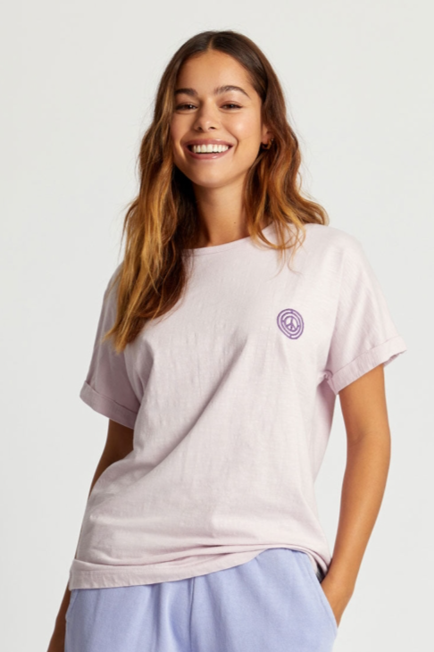 KOMODO womens vegan T-Shirt Sunrise Lavender Pink