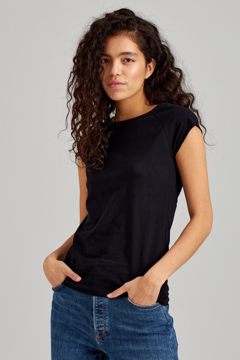 ThokkThokk womens vegan T-Shirt Tt01 Cap Sleeve Black