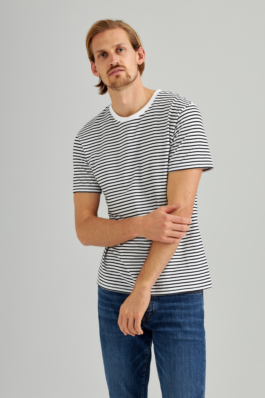 ThokkThokk men vegan T-Shirt Stripes Black White