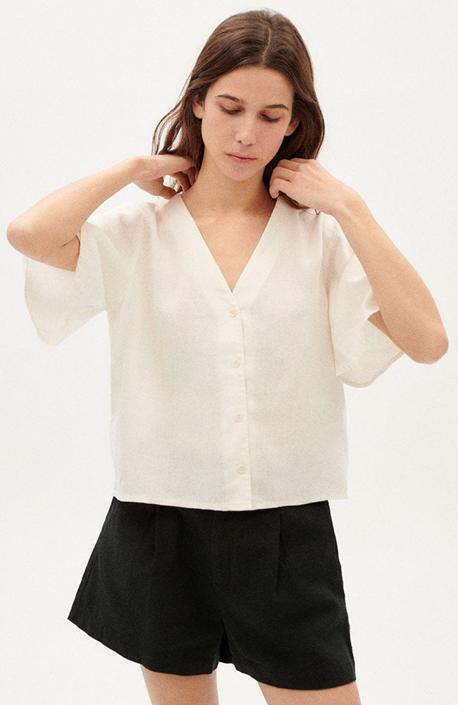 Image of Thinking MU dames vegan Blouse Libelula Gebroken Wit